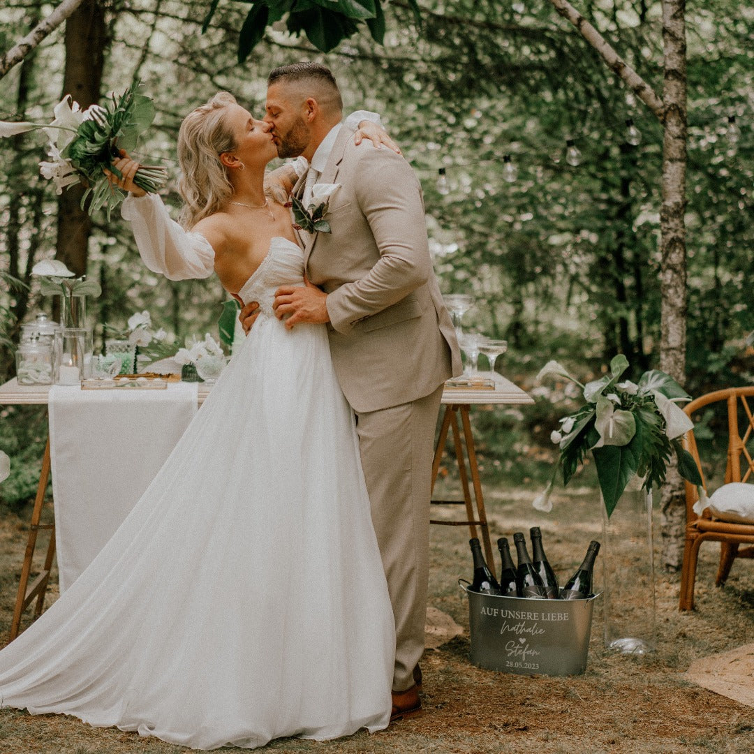 zinkwanne zum sektempfang hochzeit