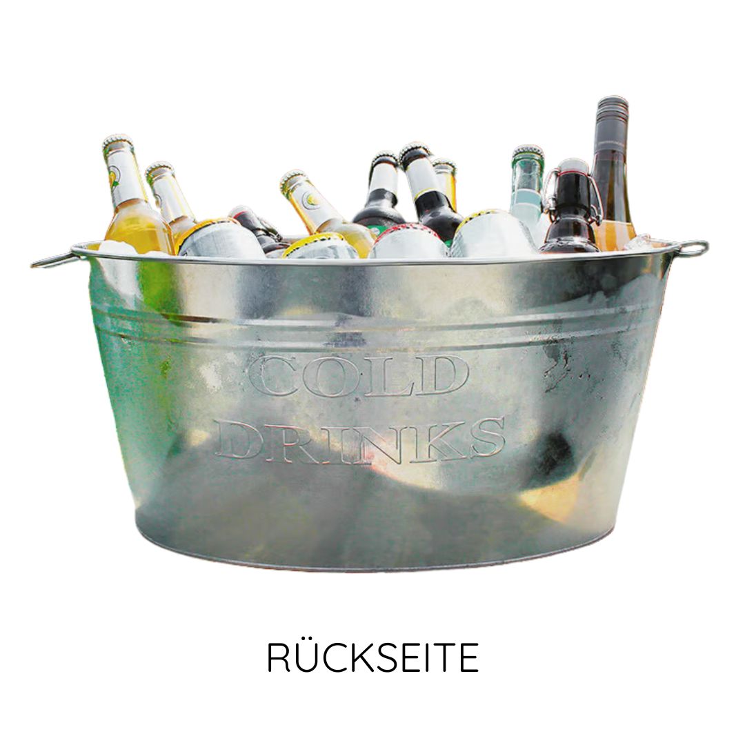 Personalisierte Zinkwanne für Sekt als Geschenk