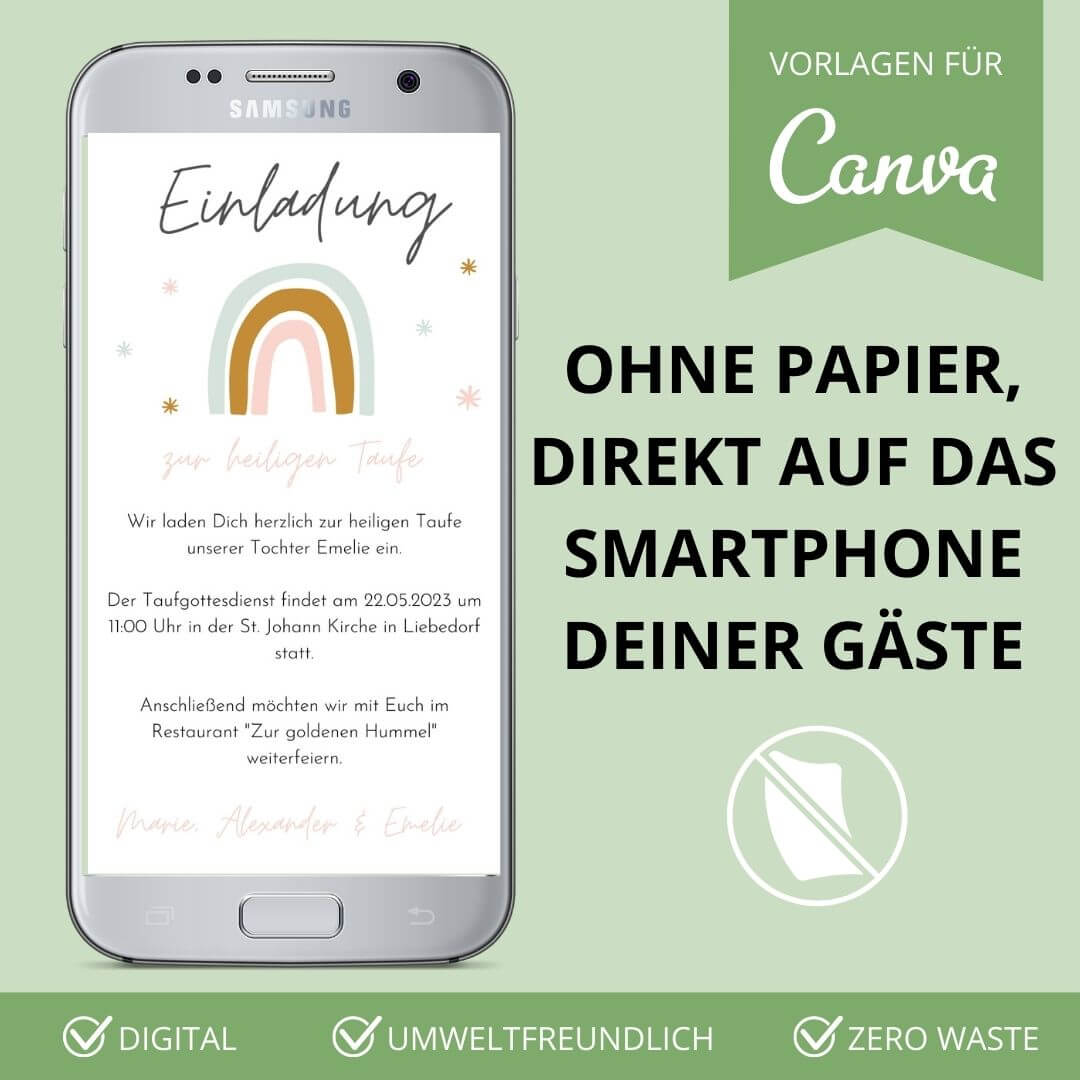 digitale einladung zur taufe versenden als canva vorlage