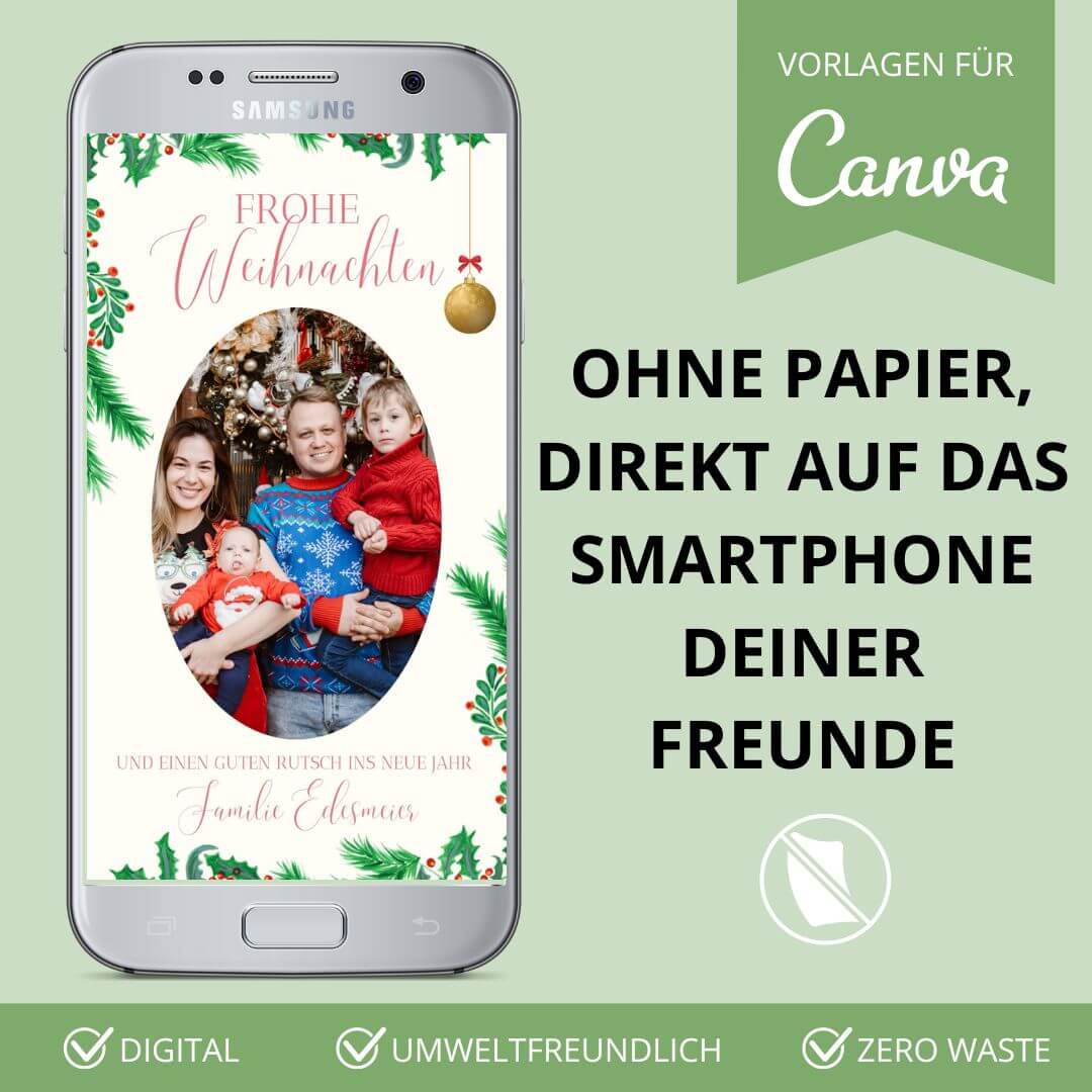 digitale weihnachtskarte versenden als canva vorlage