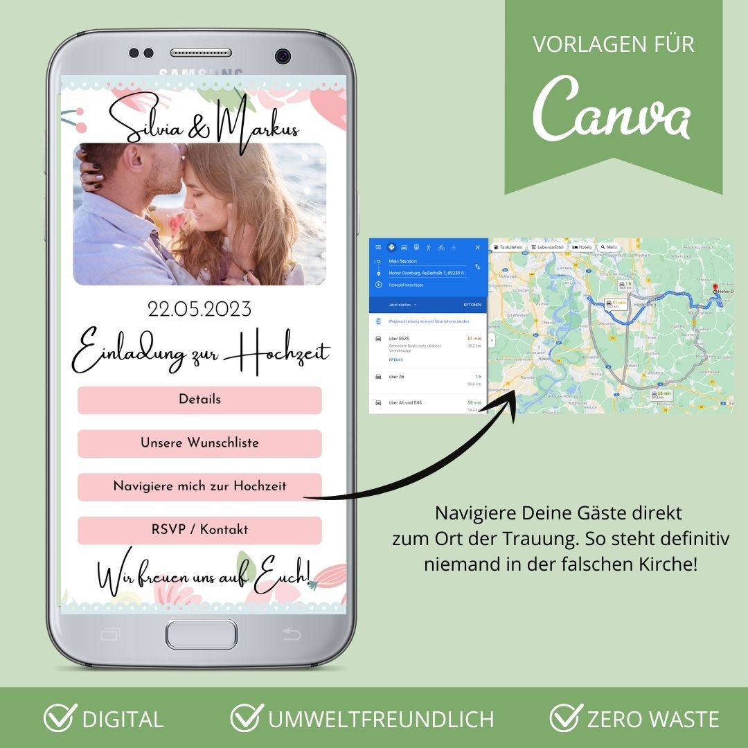 digitale einladung zur hochzeit versenden als canva vorlage