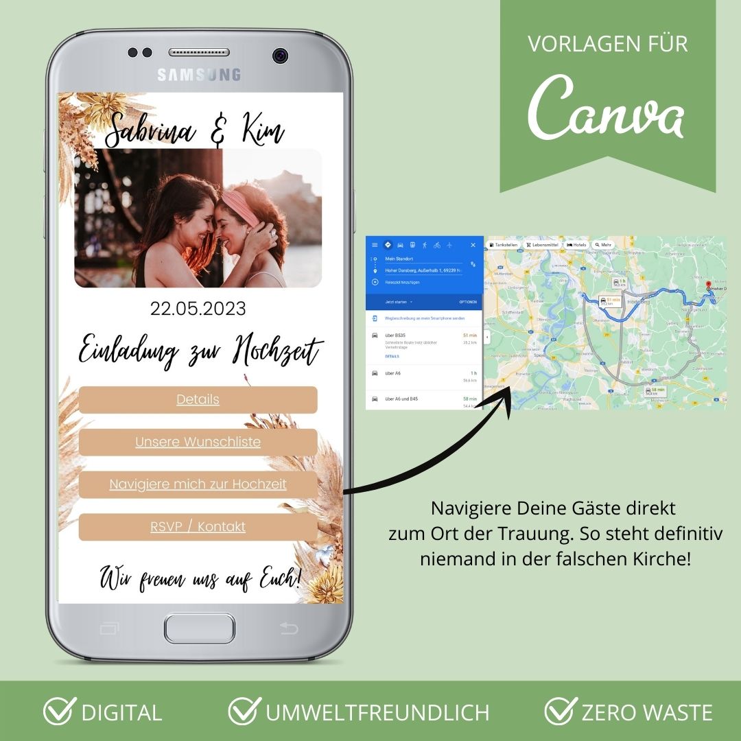 digitale einladung zur hochzeit versenden als canva vorlage