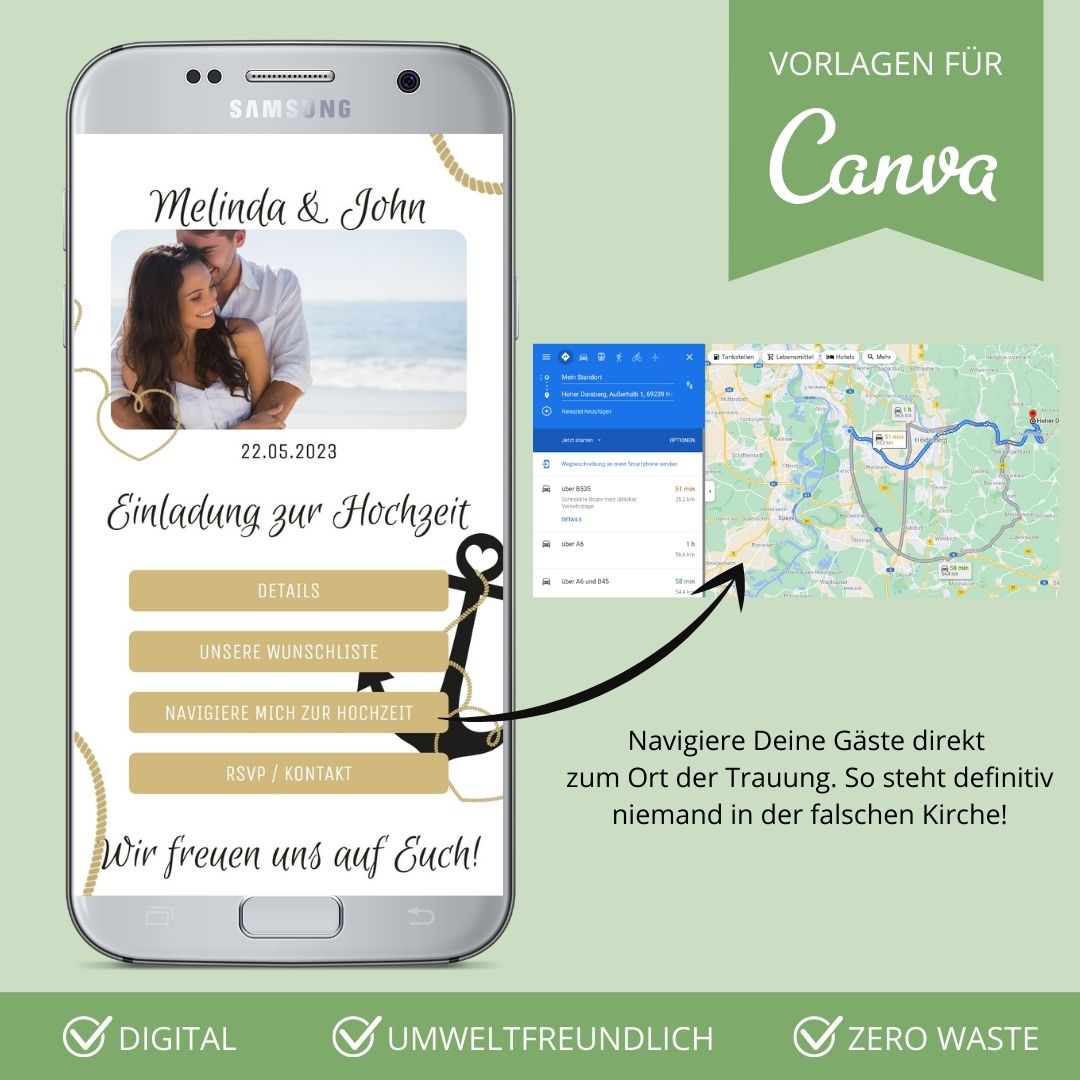 digitale einladung zur hochzeit versenden als canva vorlage