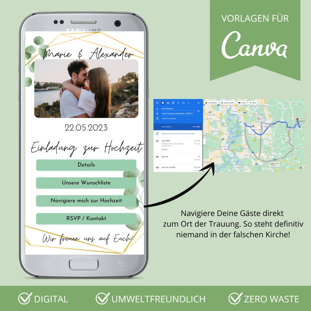 digitale einladung zur hochzeit versenden als canva vorlage