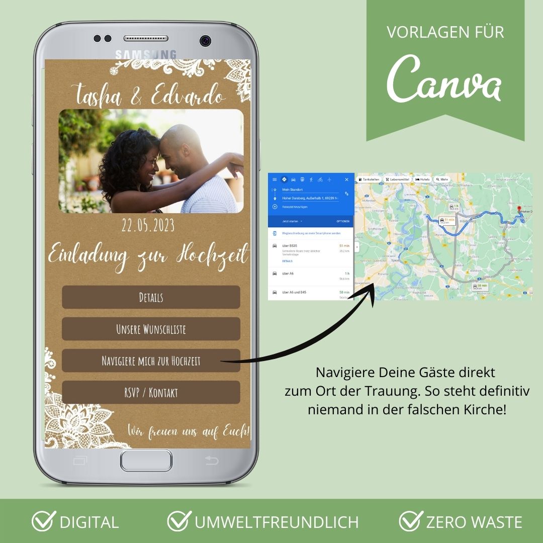 digitale einladung zur hochzeit versenden als canva vorlage