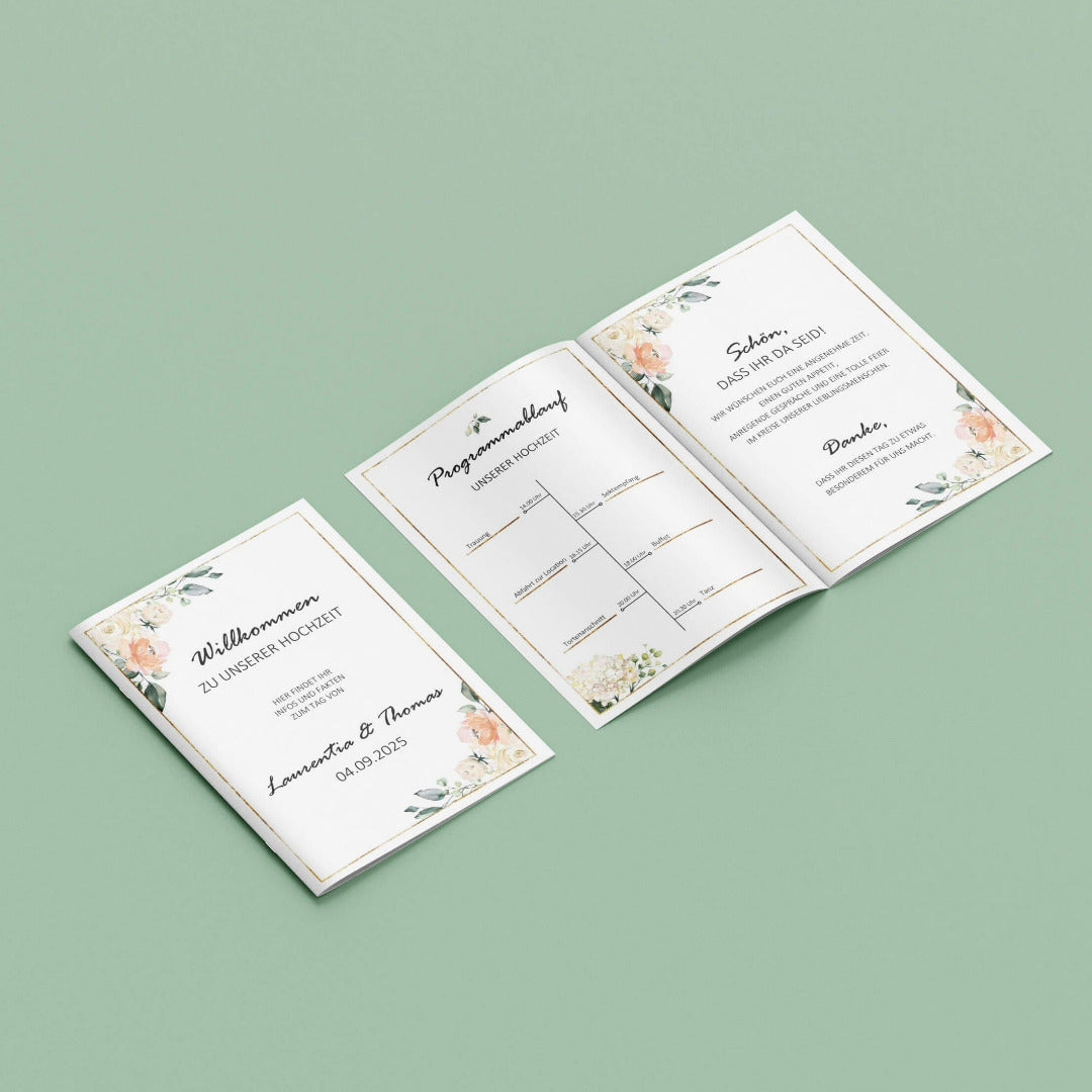 Personalisiertes Willkommensheft Hochzeit