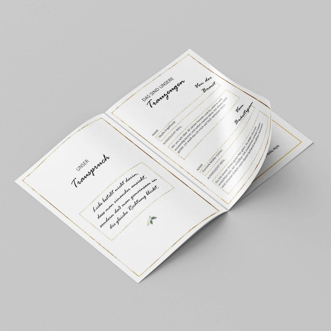 Personalisiertes Willkommensheft Hochzeit Download