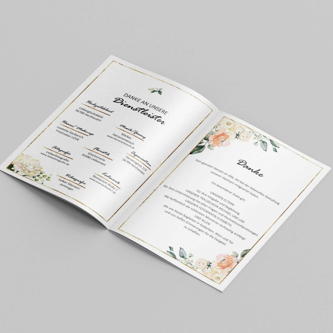 Personalisiertes Willkommensheft Hochzeit Bluetenzauber Sofort Download