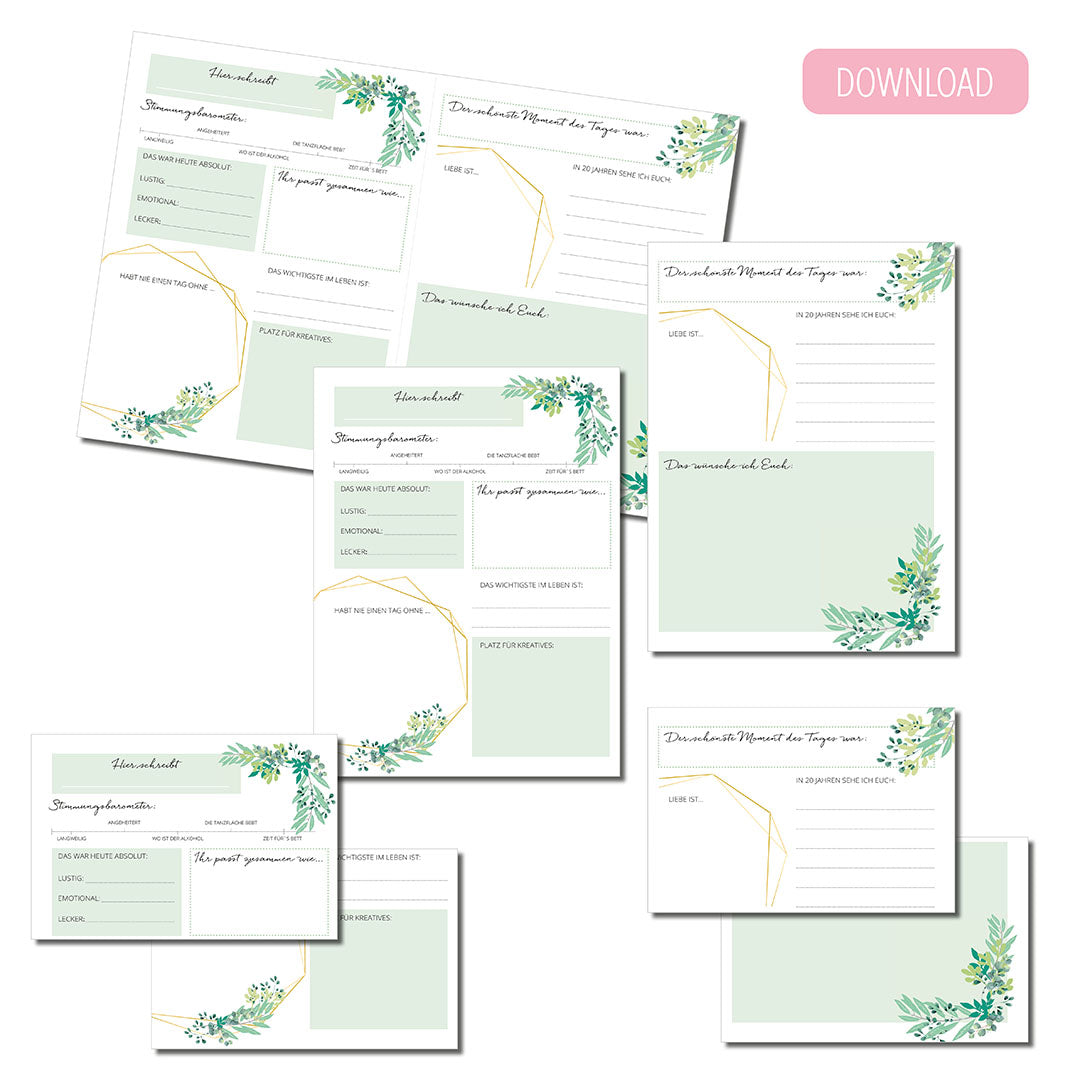 gästebuch karten vorlage hochzeit