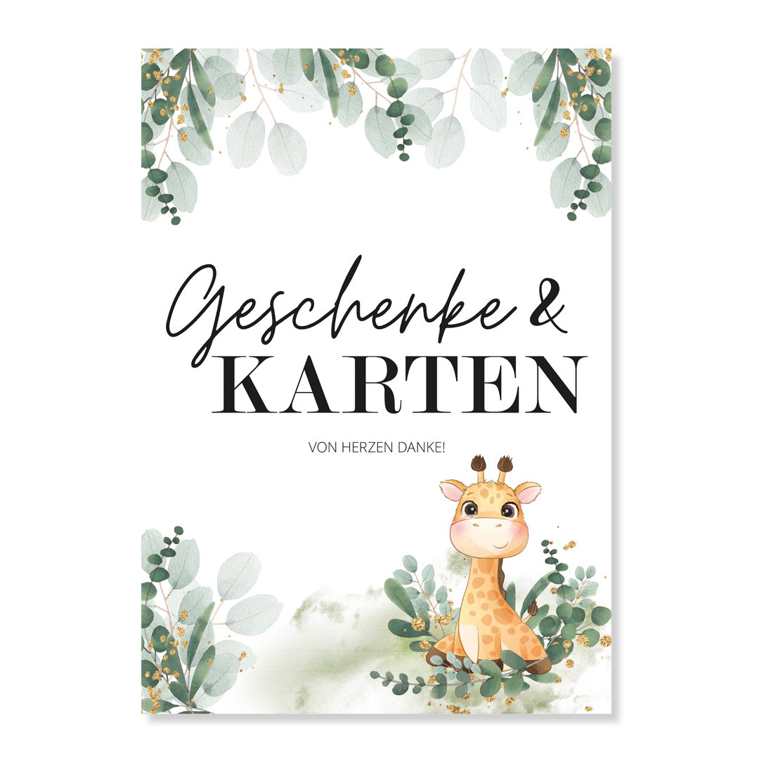 babyparty schild geschenke und karten