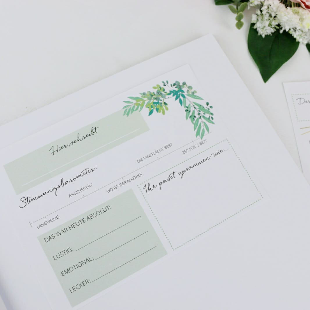 gästebuch karten vorlage hochzeit