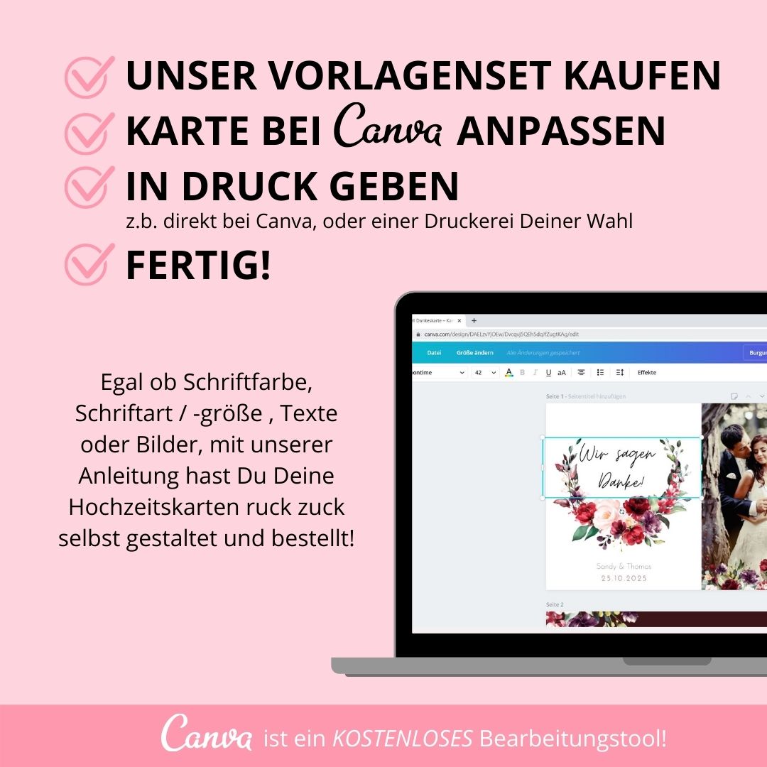 DIY Info Hochzeitskarten