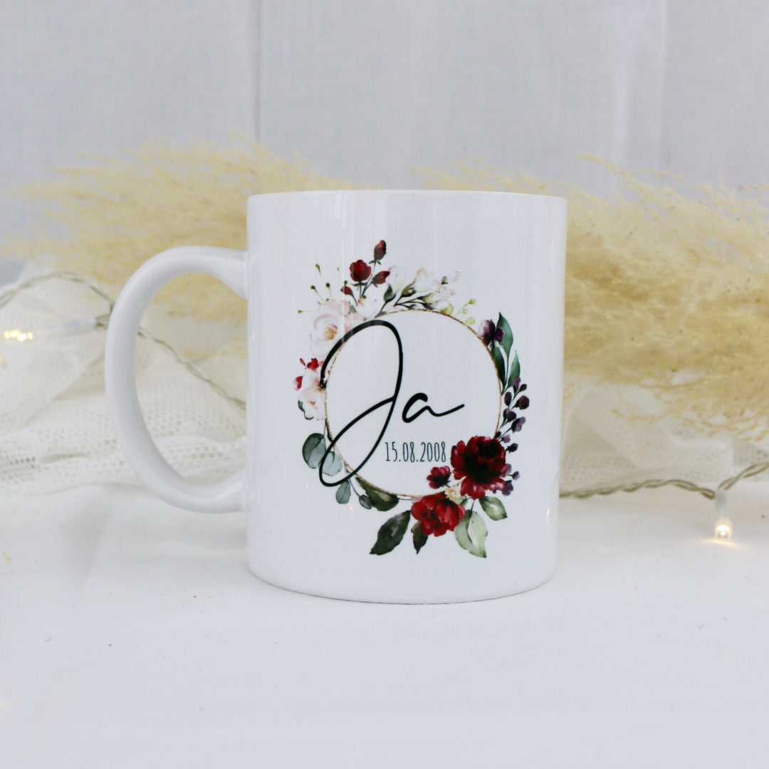 Keramik Tasse Hochzeit mit Datum