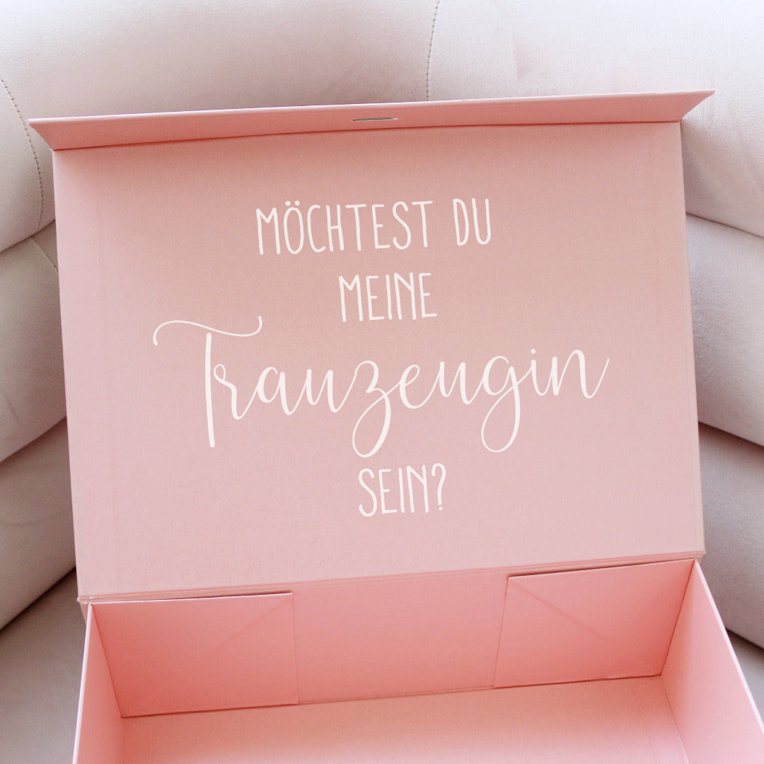 Rosa Geschenkbox für die Trauzeugin