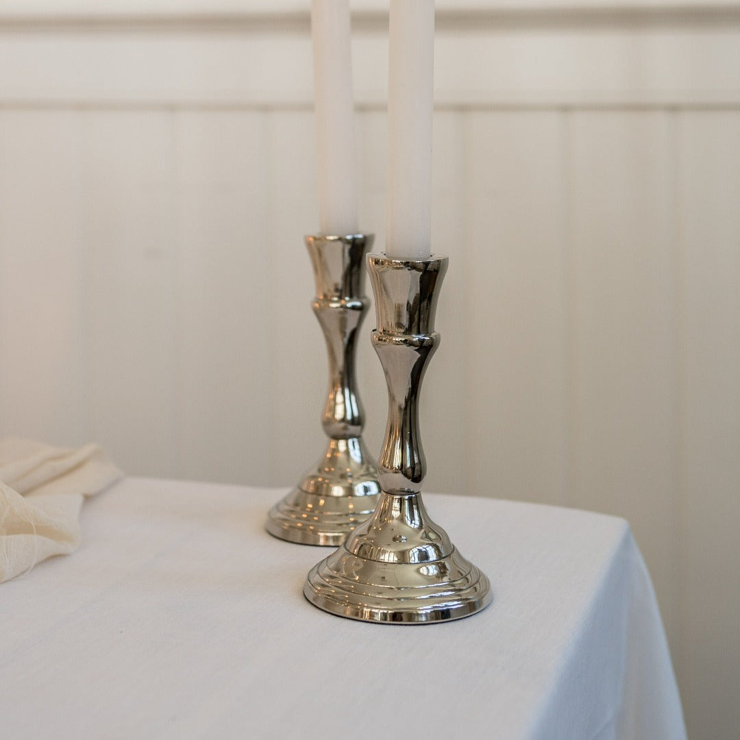 Kerzenständer für Spitzkerze silber