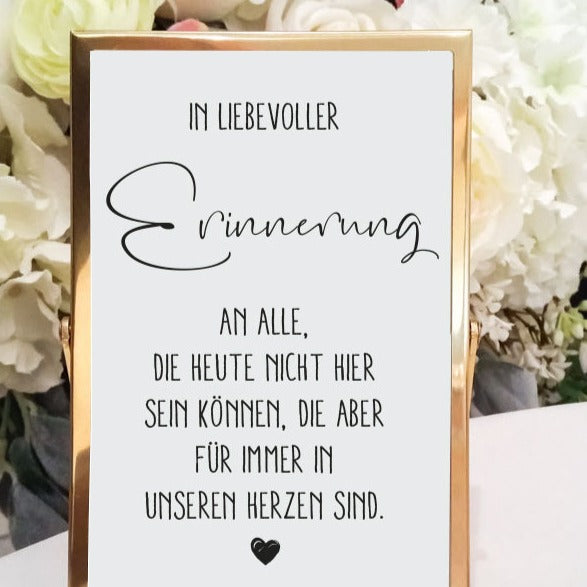 Schilder Set Hochzeit im goldenden Rahmen Beispiel