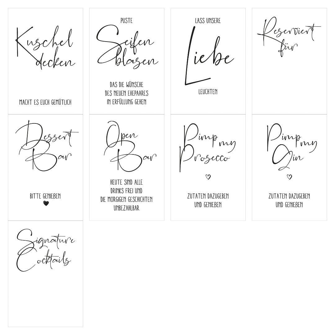 PDF Download Schilder Set Hochzeit