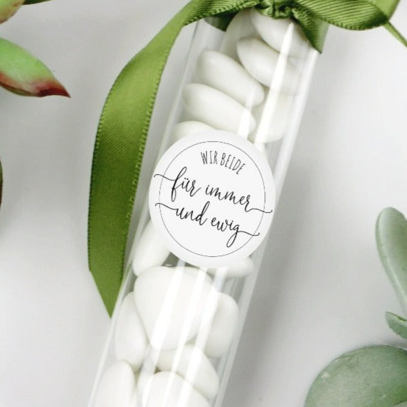 Aufkleber gastgeschenk hochzeit fuer immer und ewig elegant