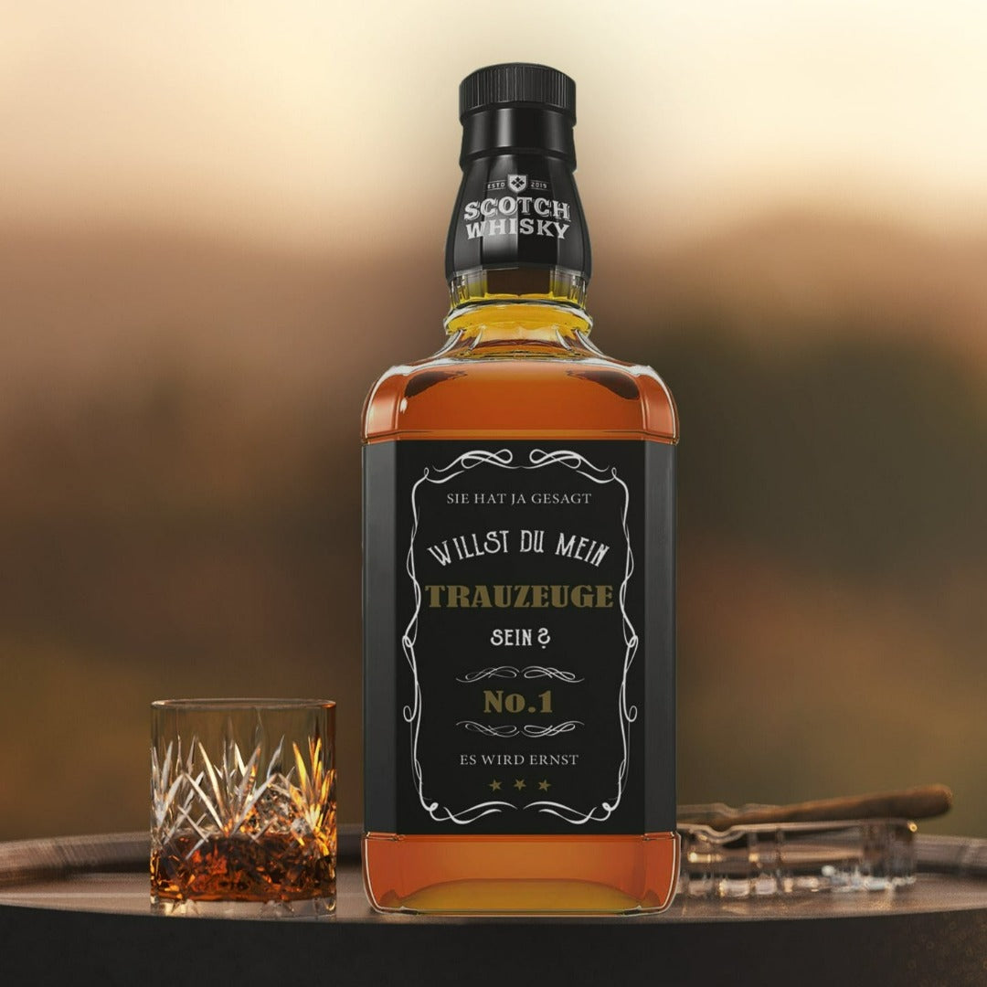 geschenk fuer den trauzeugen whiskey flasche etikett willst du mein trauzeuge sein