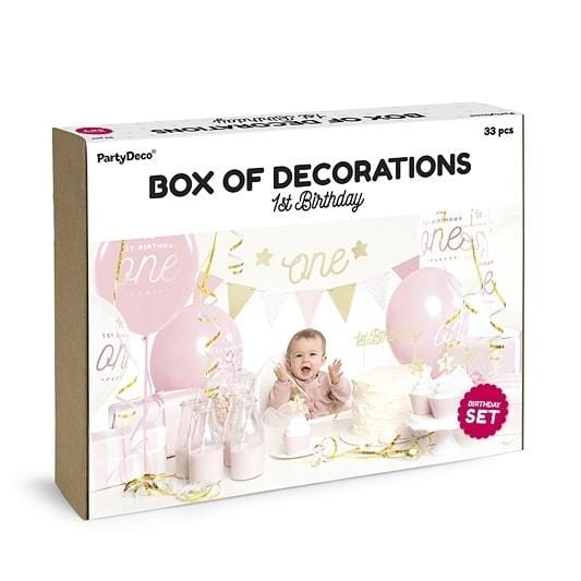 Partybox 1. Geburtstag Mädchen 33 teilig