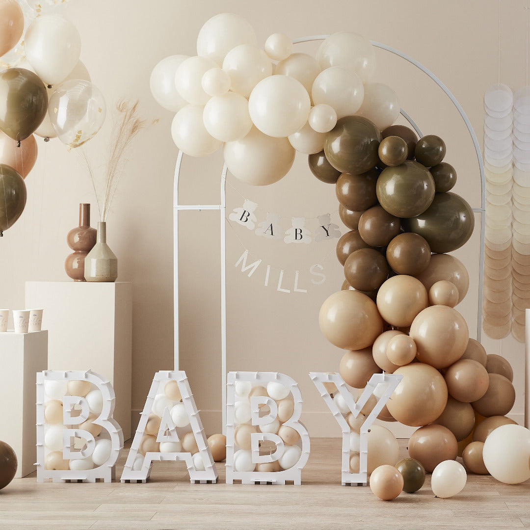 Baby Party taupe Dekorationsbeispiel