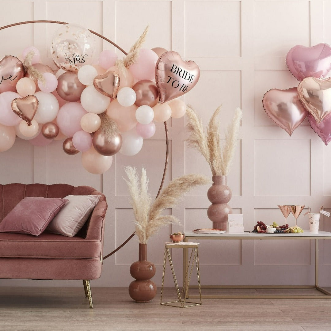 Ballon Girlande Set in rose und rosegold Bride to be