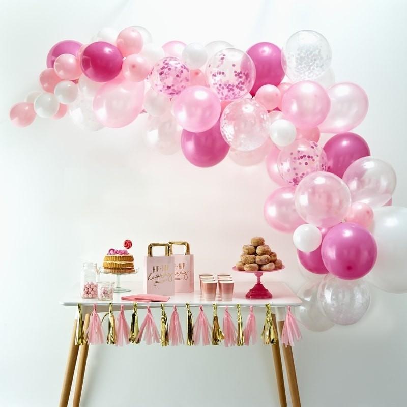 Ballongirlande Set Farbmix fuchsia (70-teilig) - Ja-Hochzeitsshop