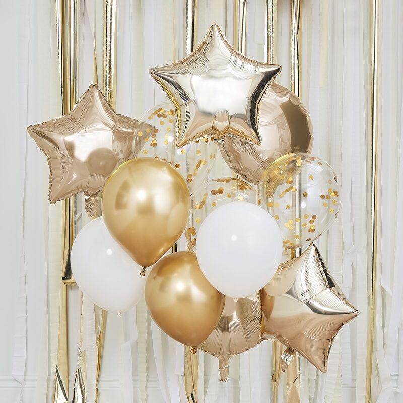 Ballon Mix Set in gold und weiss