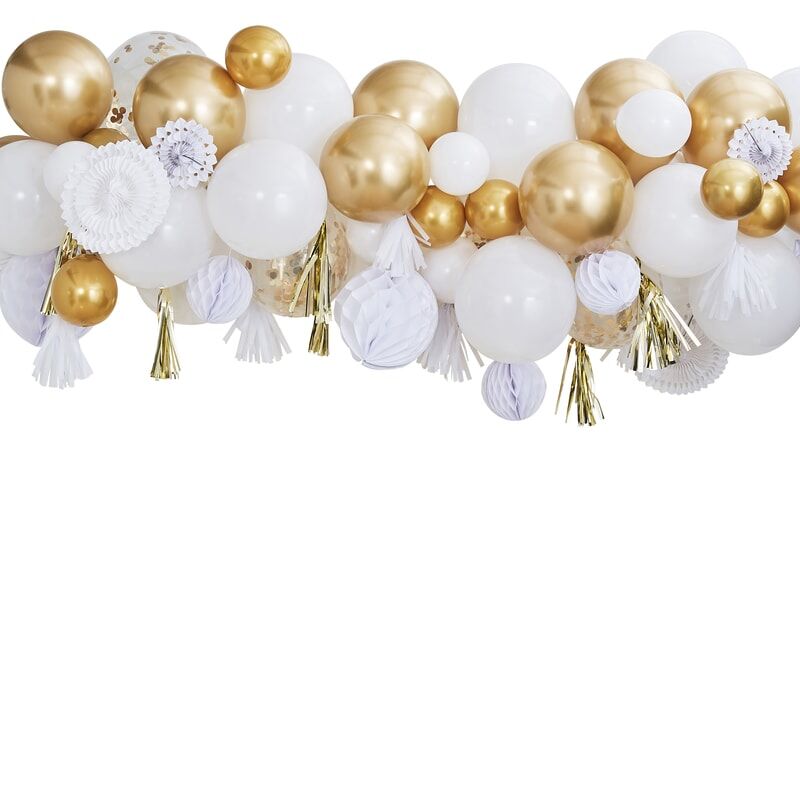 ballongirlande-gold-weiss-deko