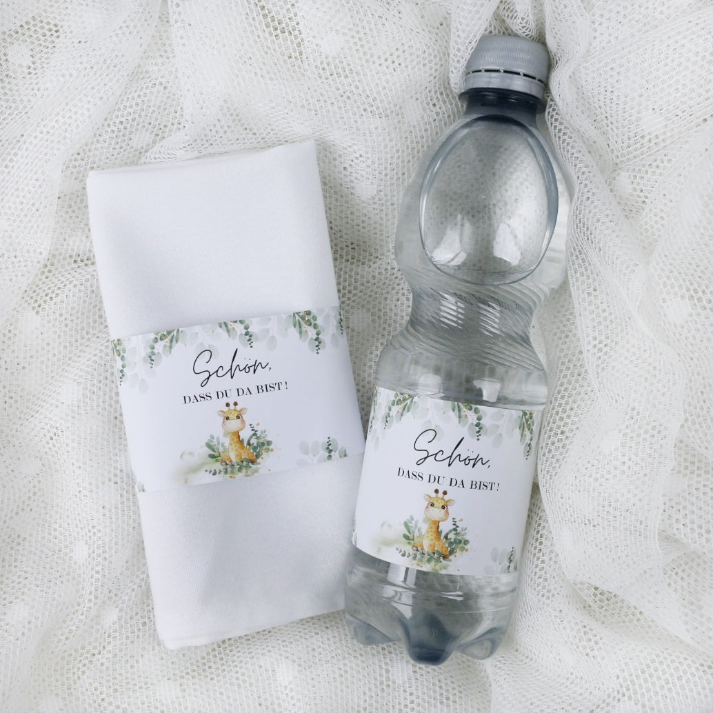 Babyparty Banderole für Serviette oder Wasserflasche