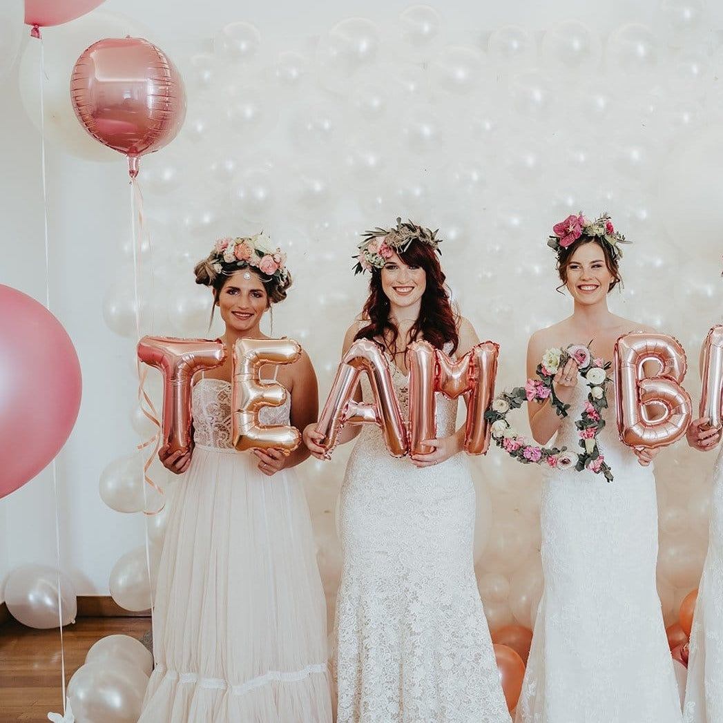 Folienballon Team Braut in rosegold