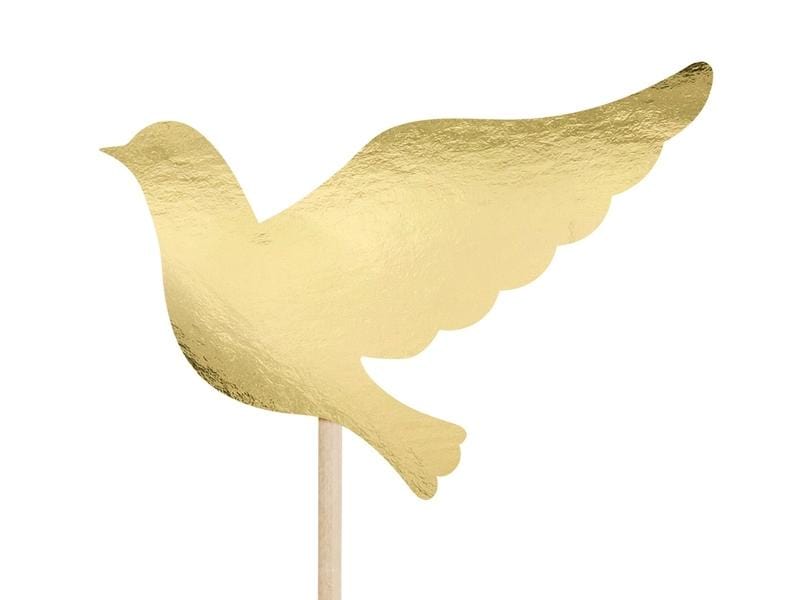 Cupcake Stick Taube gold