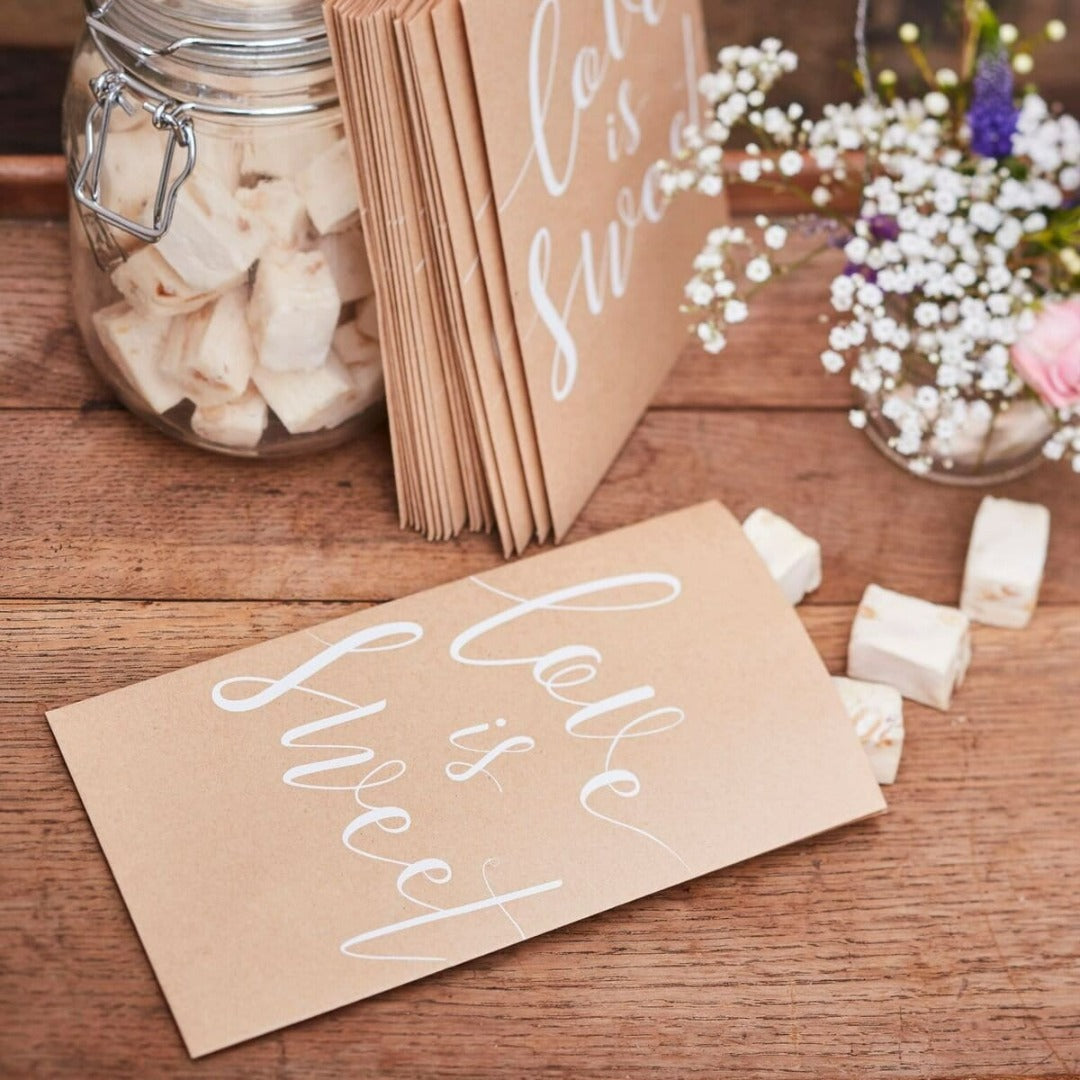 Candy Bar Tueten Vintage Love is Sweet (20 Stueck) - Ja-Hochzeitsshop