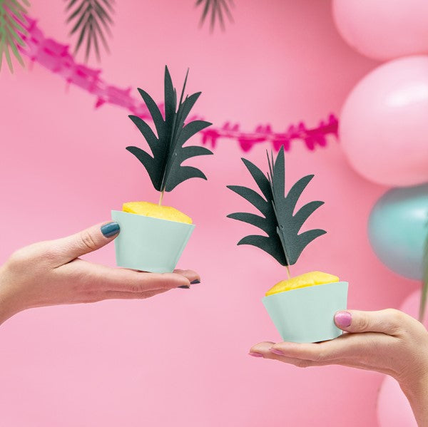 Cupcake Stecker Ananas Blätter