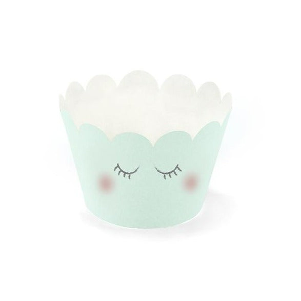 Cupcake Förmchen niedliches Gesicht mint