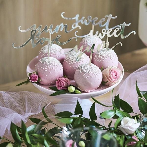 Cupcake Stecker love, yum und sweet in silber
