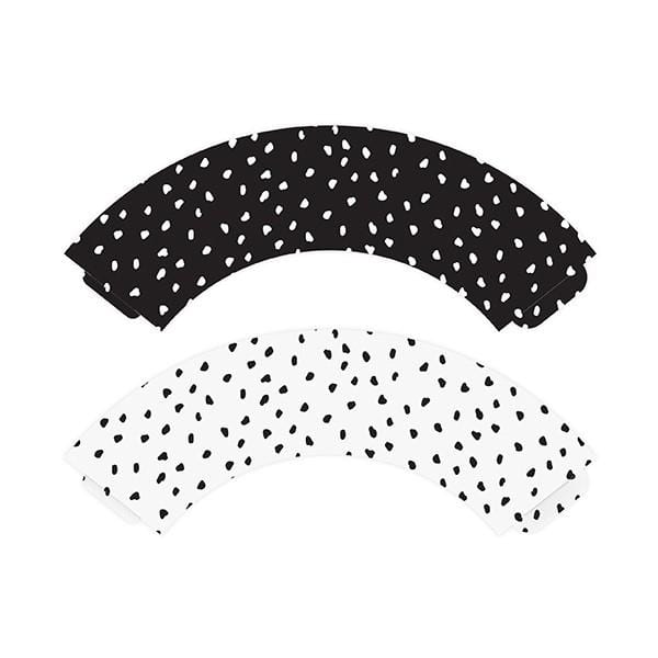 Muffin Förmchen Pünktchen schwarz und weiß