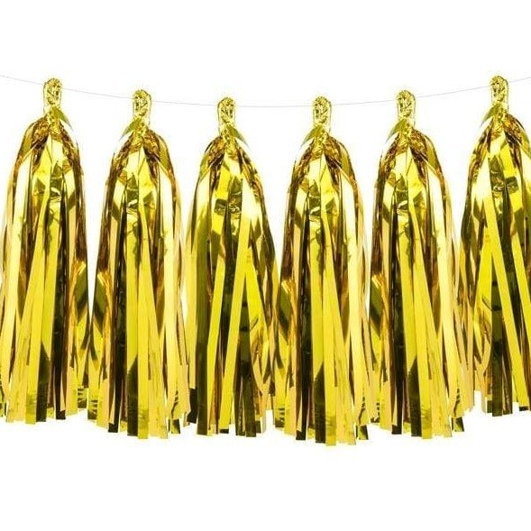 Folien Tassel Girlande metallic gold