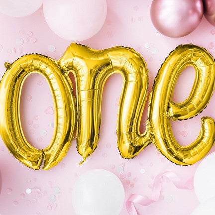 Folienballon Schriftzug one gold