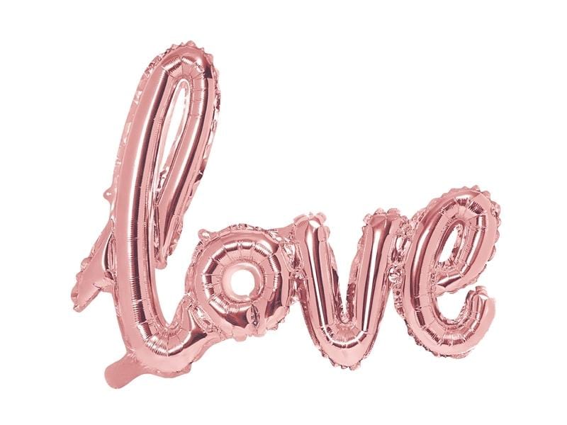 Folienballon Schriftzug love in rosegold