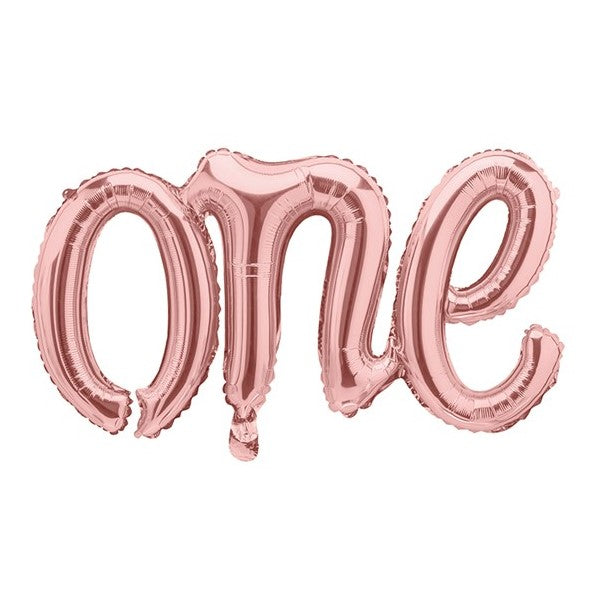 Folienballon Schriftzug one rosegold