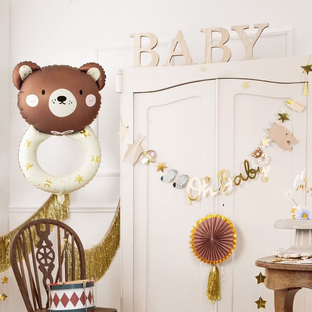 Folienballon Teddybär Rassel