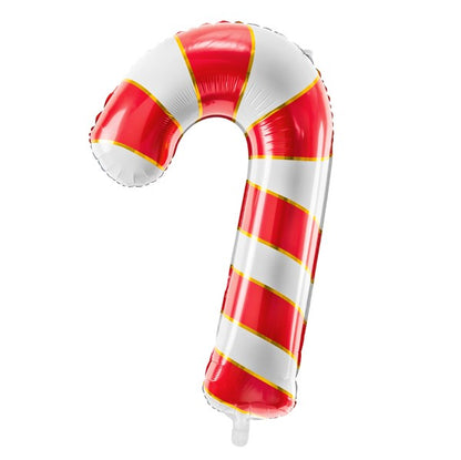 Folienballon Zuckerstange rot mit weißen Streifen