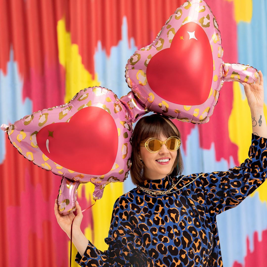 Fotobox Folienballon Herz Brille
