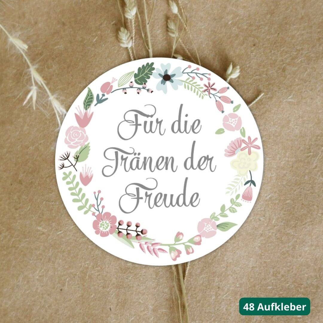 freudentränen aufkleber für taschentücher
