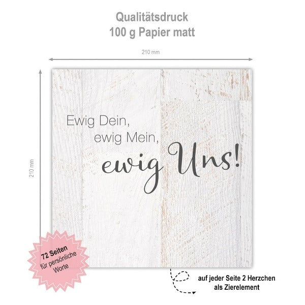 gaestebuch hochzeit ewig dein ewig mein ewig uns holzoptik