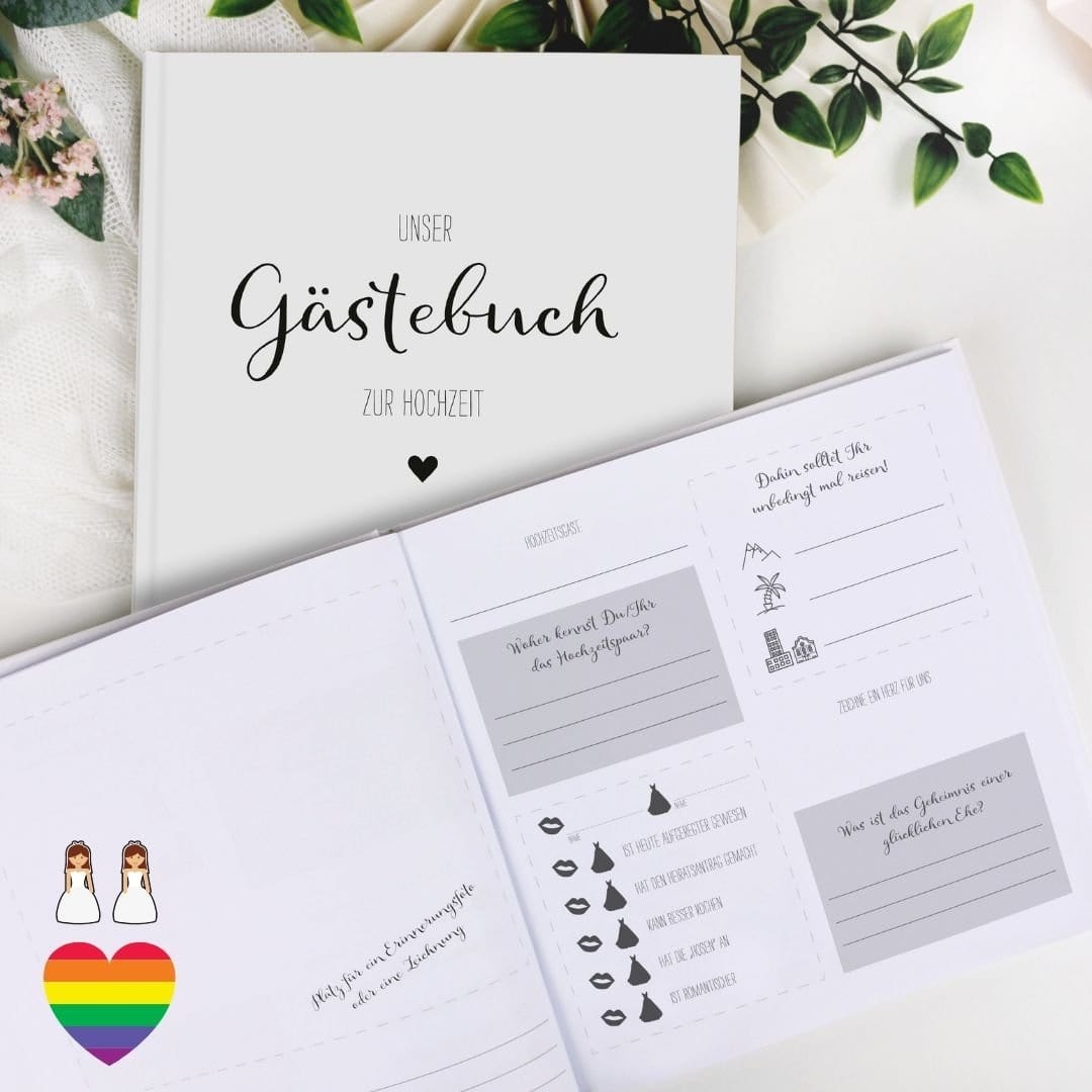 gaestebuch hochzeit zum ausfuellen mit vorlagen lesbische hochzeit