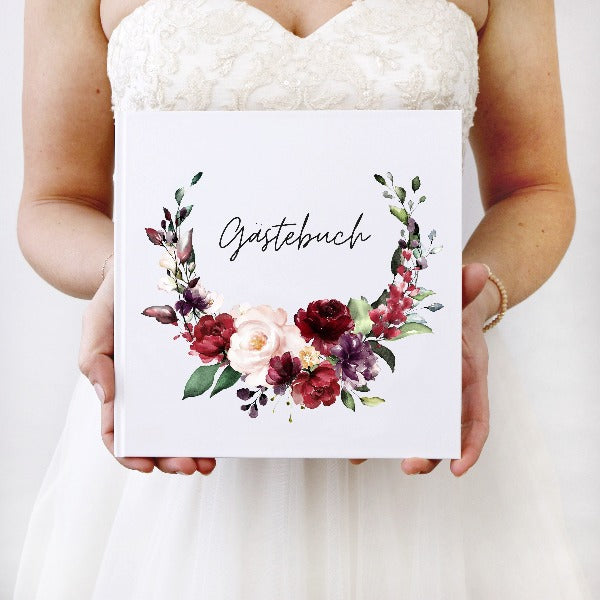 gaestebuch hochzeit burgundy