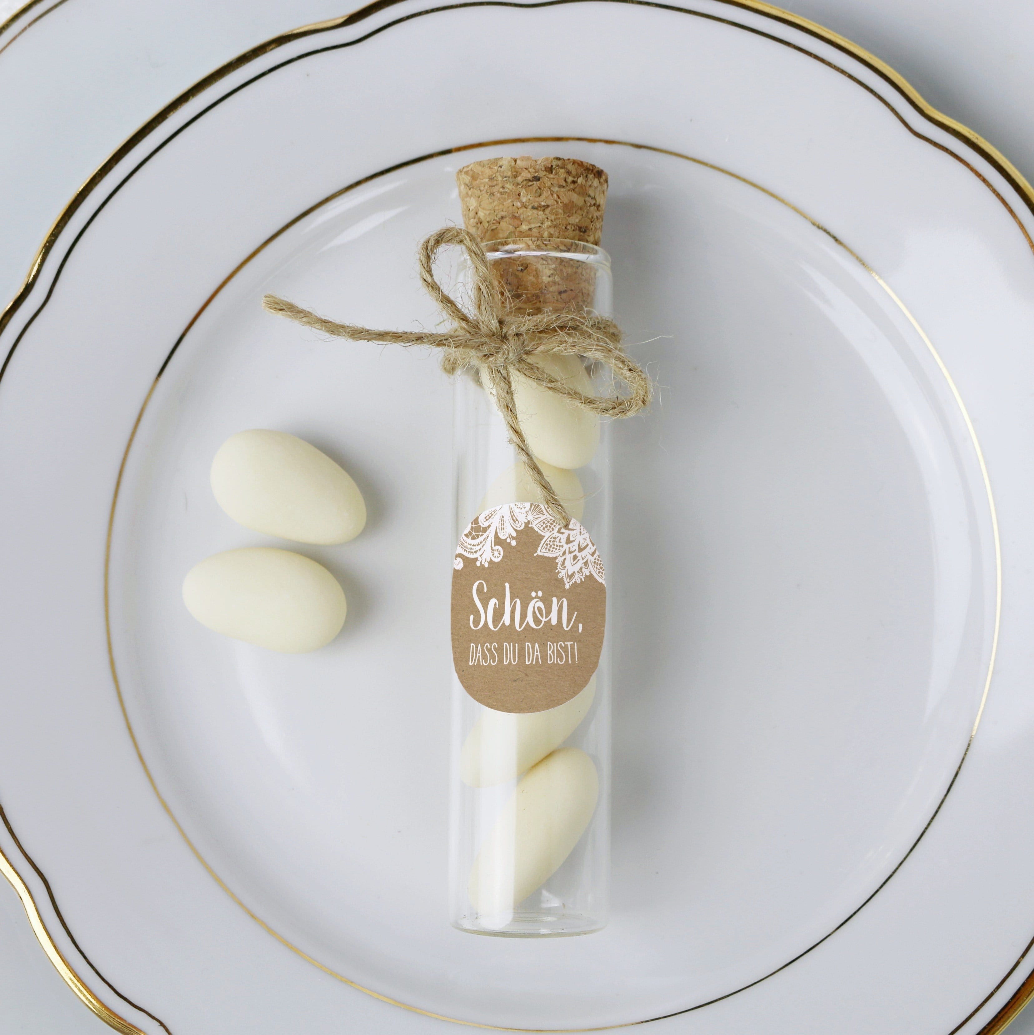 Gastgeschenk Set Hochzeitsmandeln creme (für 48 Gäste) - Ja-Hochzeitsshop