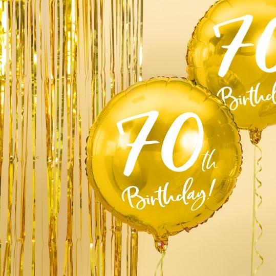 Folienballon 70. Geburtstag gold